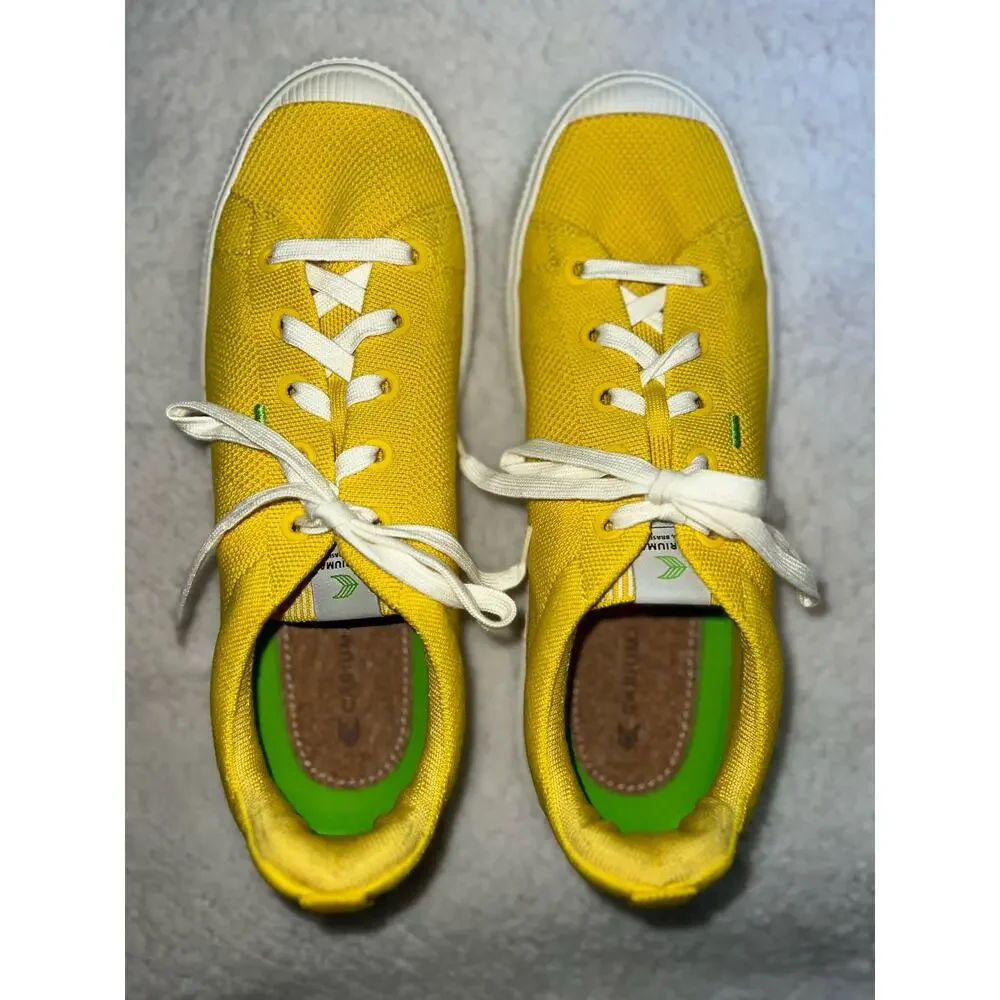 Cariuma Unisex Low Top Sun Yellow Bamboo Knit Sneaker - Sz 10.5M/ 12W
